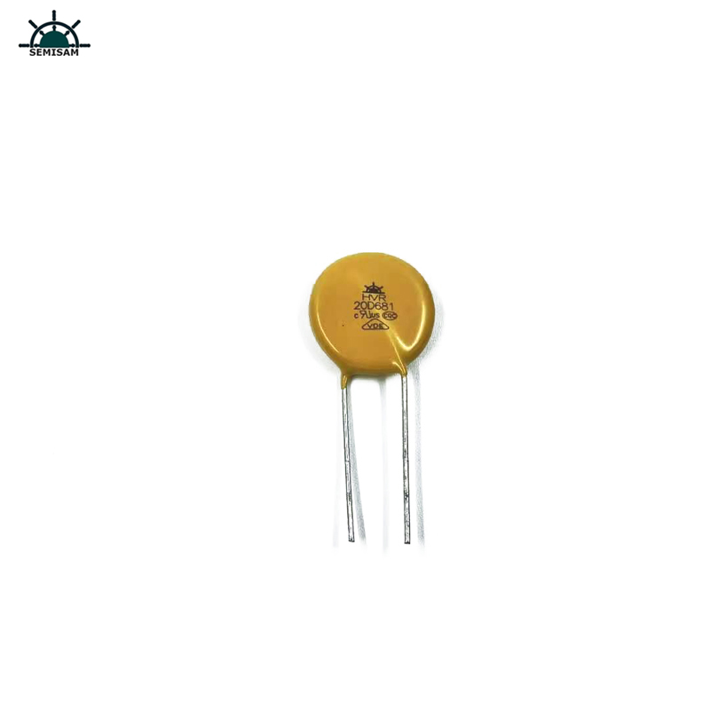 Κίνα ODM Electronics Components, Κίτρινο Mov 20mm HVR20D681K Οξείδιο του οξείδιο του ψευδαργύρου για εξοπλισμό τροφοδοσίας