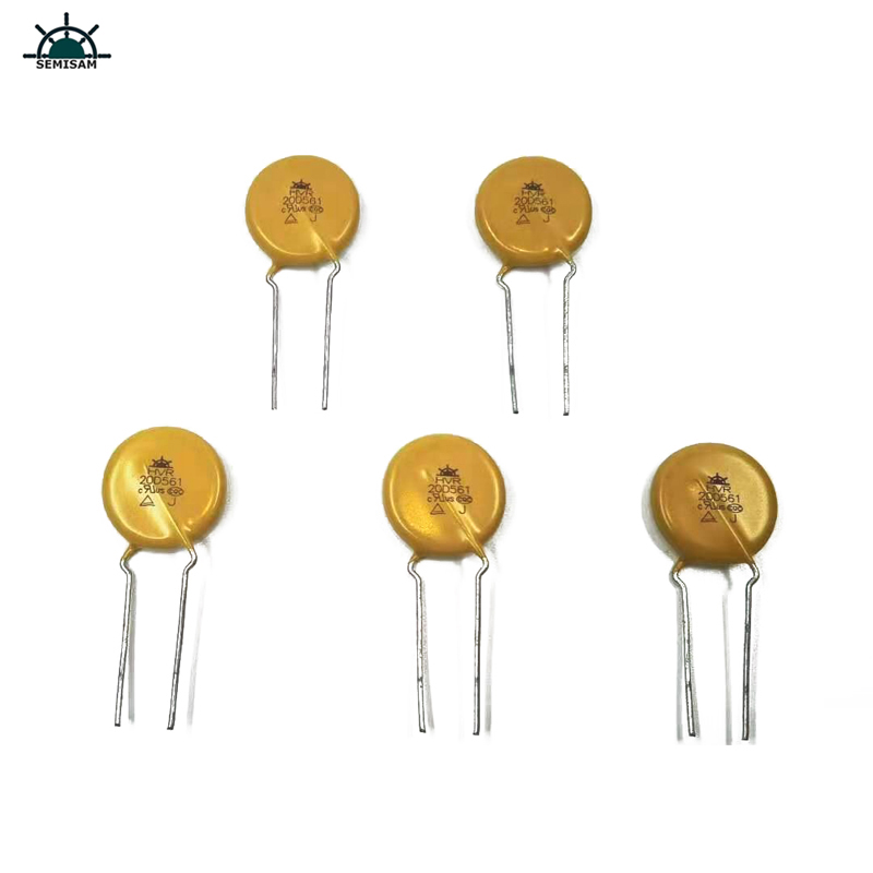 Κίνα ODM Electronics Components, Κίτρινο Mov 20mm HVR20D561K Οξείδιο του οξείδιο του ψευδαργύρου για οικιακές συσκευές